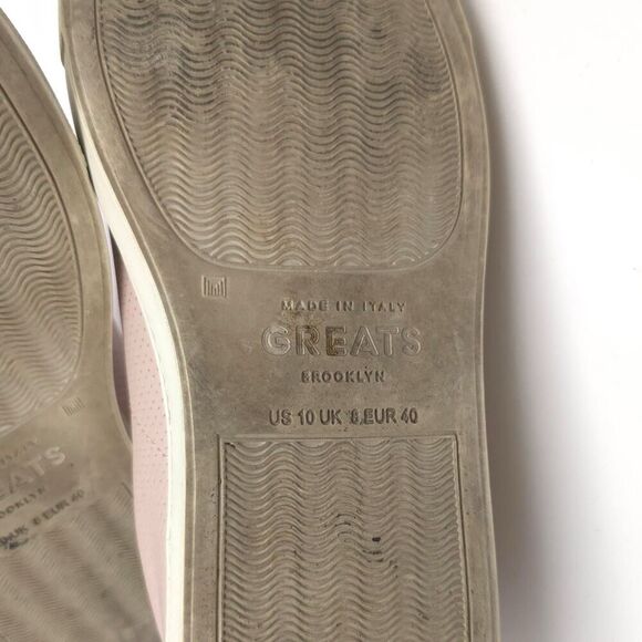 GREATS Brooklyn Size US 10 Women’s Royale Perforated Pink White Leather Sneakers